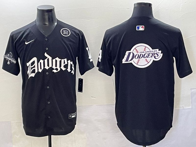 Men 2025 Los Angeles Dodgers Blank Black Seventh generation Joint Name Nike MLB Jersey style 40